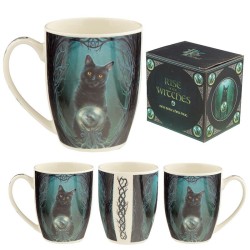 Mug chat noir sorcière verte Lisa Parker