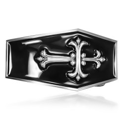Boucle de ceinture croix cercueil