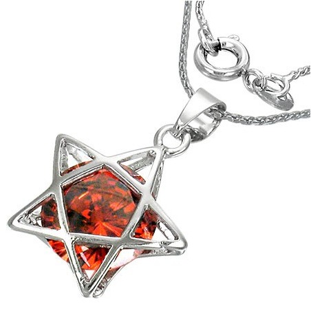 Collier pentacle étoile rouge