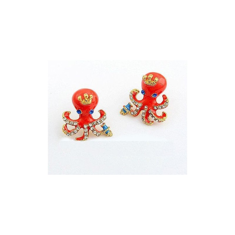 Boucles d'oreilles Octopus (orange)