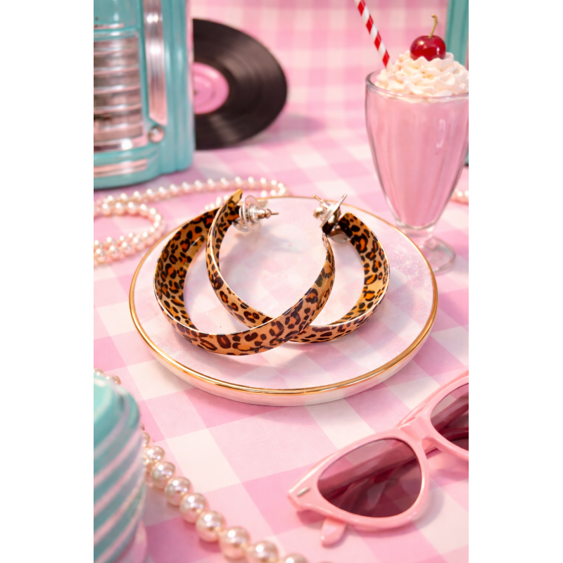 Paire de créoles léopard