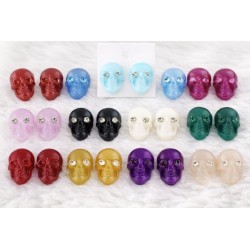 Boucles d'oreille tête de mort colorées