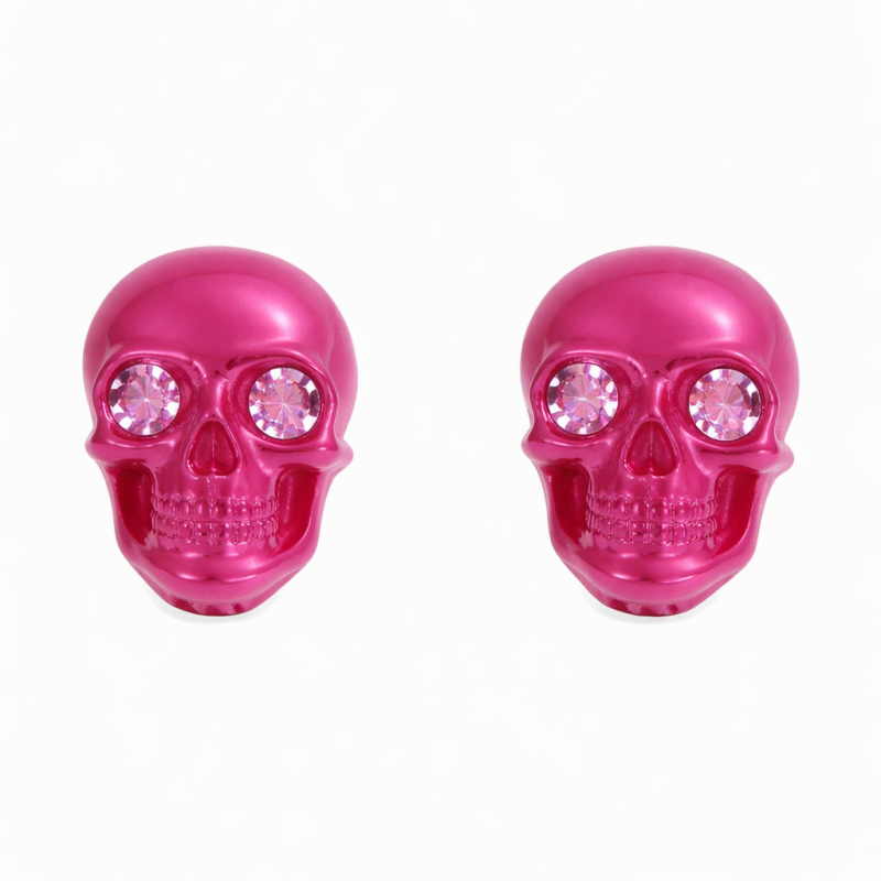 Boucles d'oreille tête de mort colorées