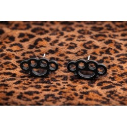 Boucles d'oreille poing américain (noir)