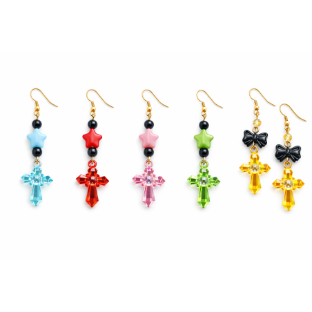 Boucles d'oreille croix lumière