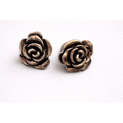 Boucles d'oreilles roses argentés