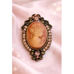 Broche camé rose