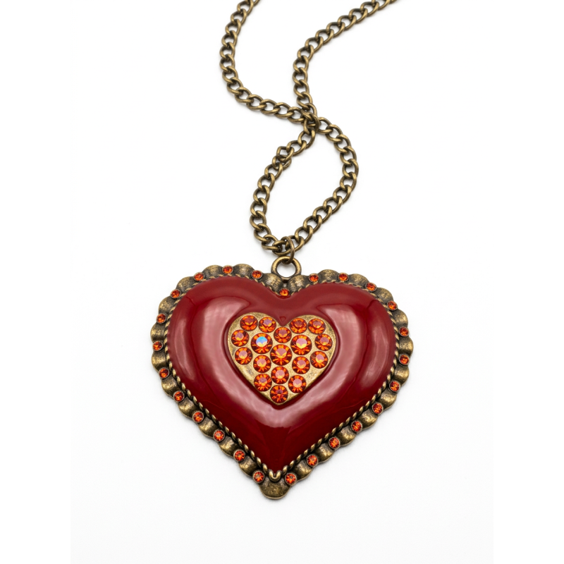 Collier coeur le rouge