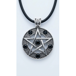 Collier pentagramme noir