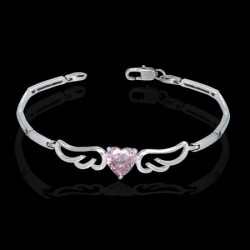 Bracelet coeur ailé