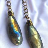 Boucles d'oreille NÆLIS – labradorite multicolores