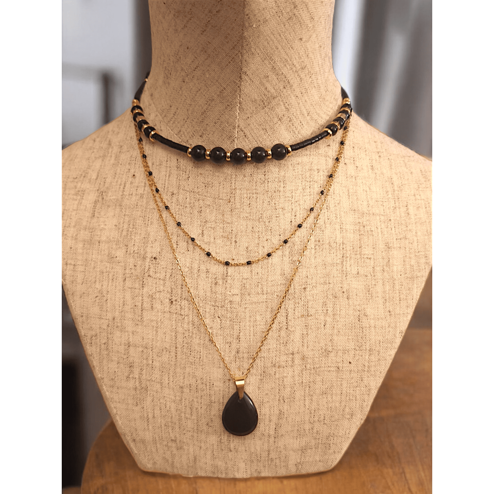 Collier ZAHARA | Amhara - Obsidienne noire