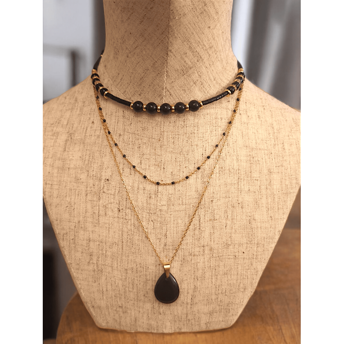 Collier ZAHARA | Amhara - Obsidienne noire