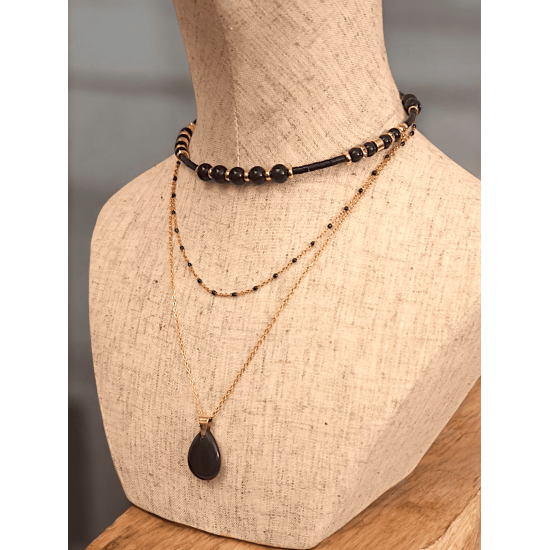 Collier ZAHARA | Amhara - Obsidienne noire