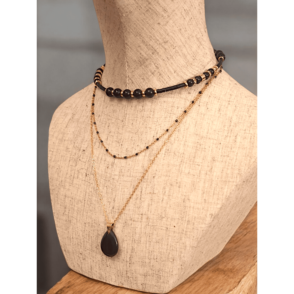 Collier ZAHARA | Amhara - Obsidienne noire