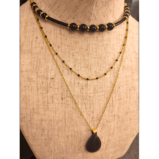 Collier ZAHARA | Amhara - Obsidienne noire
