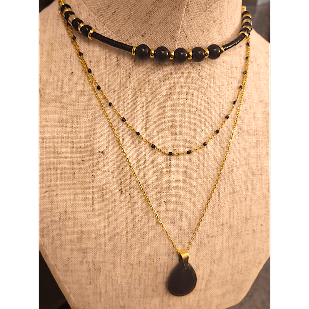 Collier ZAHARA | Amhara - Obsidienne noire
