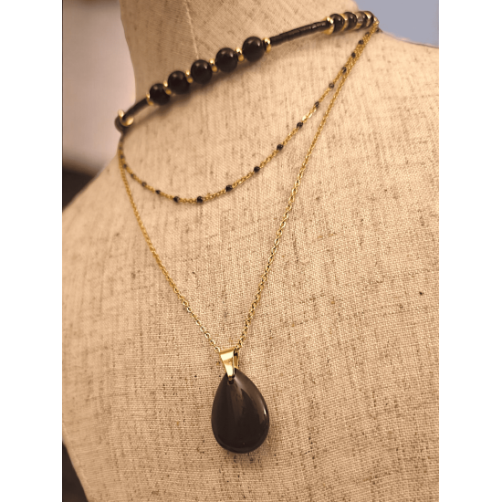 Collier ZAHARA | Amhara - Obsidienne noire