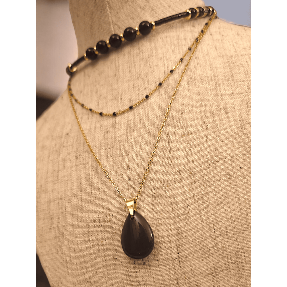 Collier ZAHARA | Amhara - Obsidienne noire