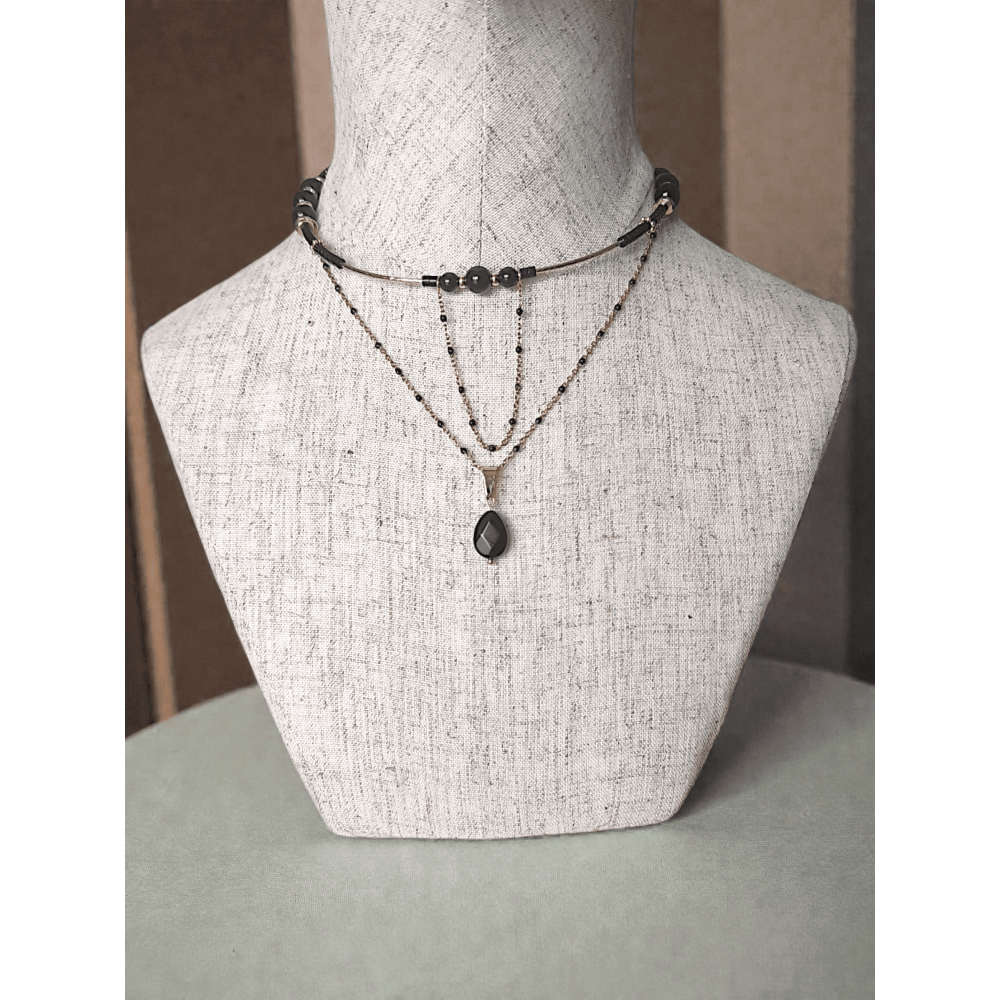 Collier ZAHARA | Malika - Obsidienne noire