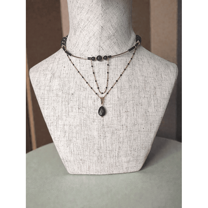 Collier ZAHARA | Malika - Obsidienne noire