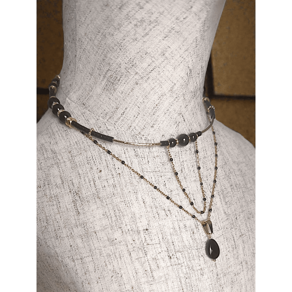 Collier ZAHARA | Malika - Obsidienne noire