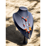 Collier SEKHMET - Croix d'Ankh et cornaline