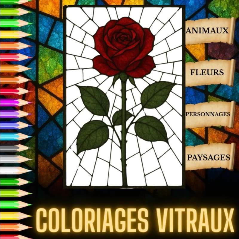 Cahier de coloriages vitraux