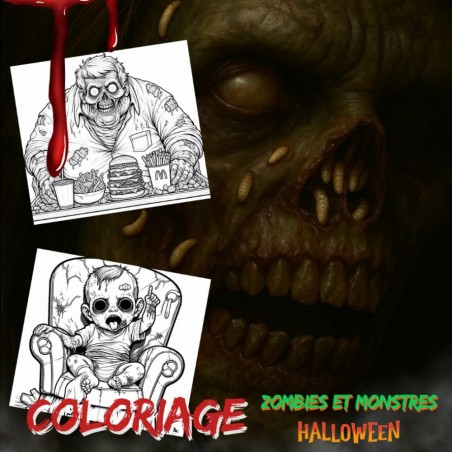 Cahier de coloriage "Zombies et monstres d'Halloween"